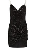 Magda Butrym Deva Sequin-embellished Mini Dress - Black