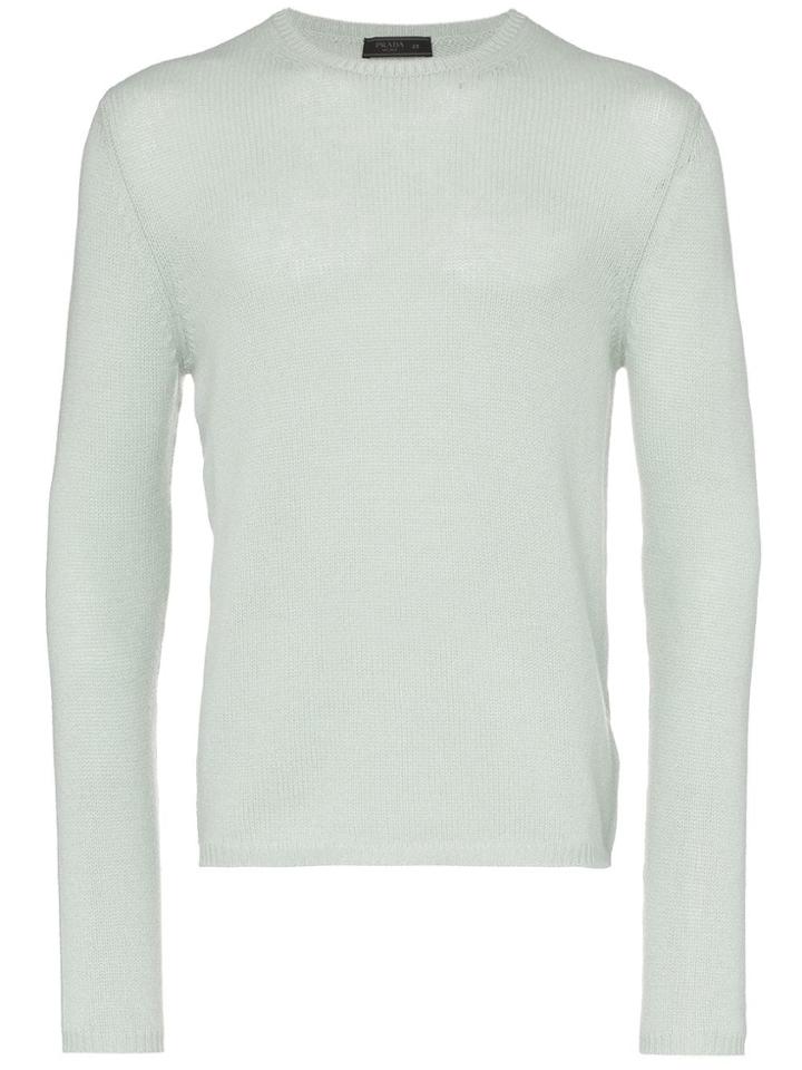 Prada Knitted Slim Fit Cashmere Jumper - Green