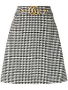 Gucci - Gg Logo A-line Skirt - Women - Polyamide/wool - 44, Black, Polyamide/wool