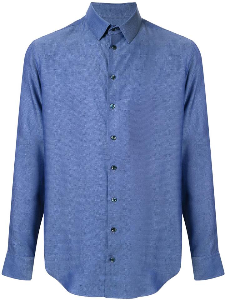 Giorgio Armani Micro Print Shirt - Blue