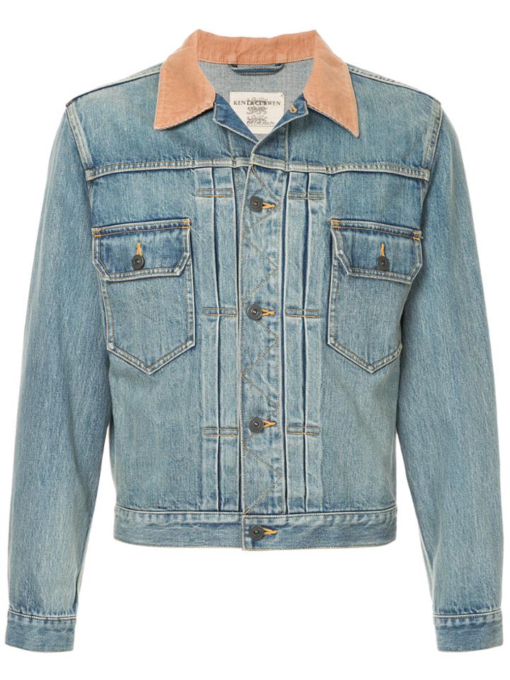 Kent & Curwen Contrast Collar Denim Jacket - Blue