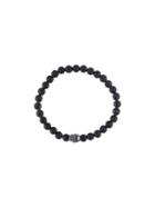 Nialaya Jewelry Beaded Skull Bracelet, Men's, Size: Xl, Black