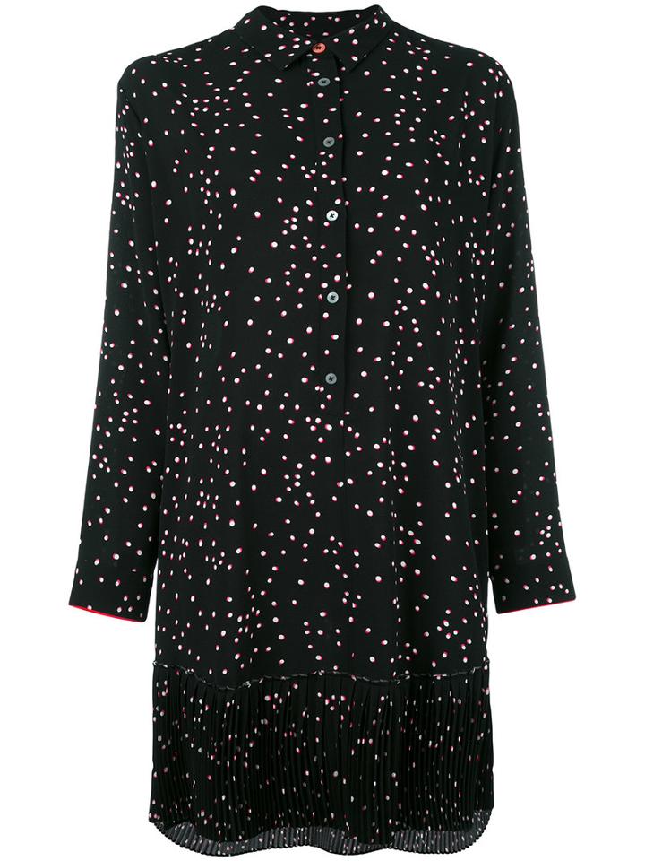Ps By Paul Smith Polka Dot Shirt Dress, Women's, Size: 42, Black, Polyester/spandex/elastane/silk