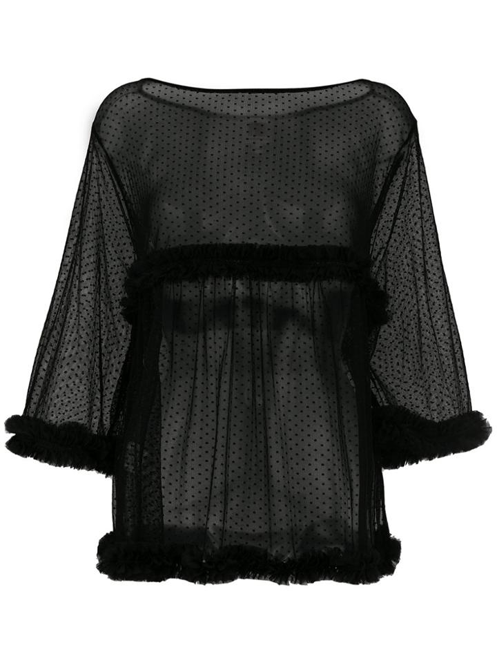 I'm Isola Marras Sheer Point D'esprit Blouse - Black