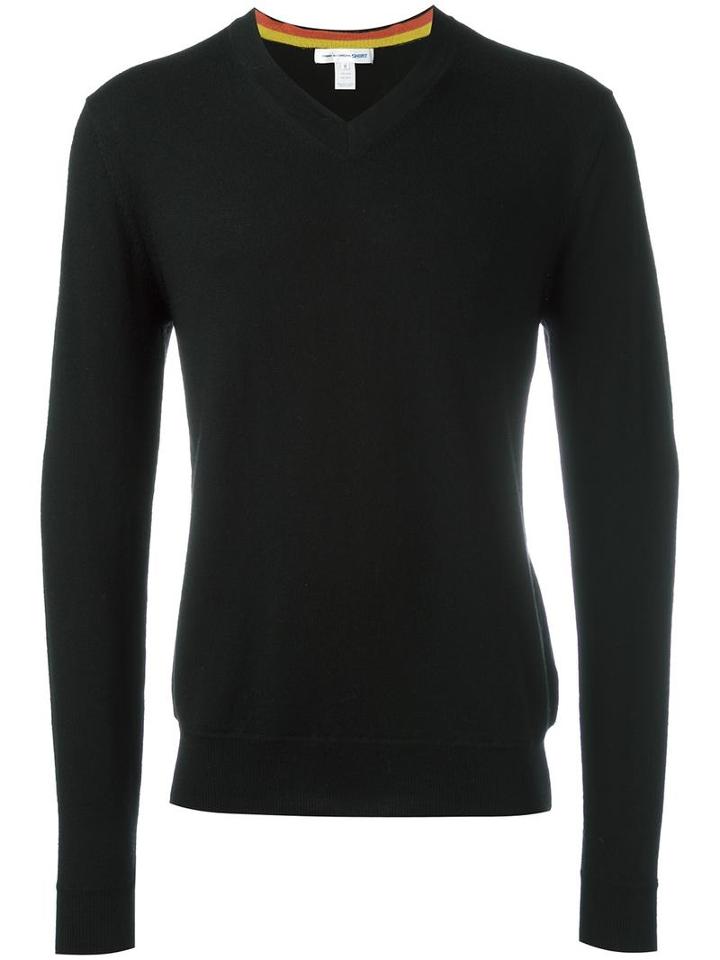 Comme Des Garçons Shirt V-neck Jumper, Men's, Size: Small, Black, Wool