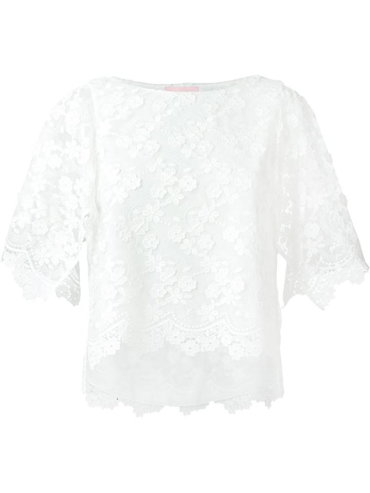 Giamba Floral Lace Shortsleeved Blouse