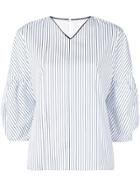 Victoria Victoria Beckham Striped Ballon Shirt - White