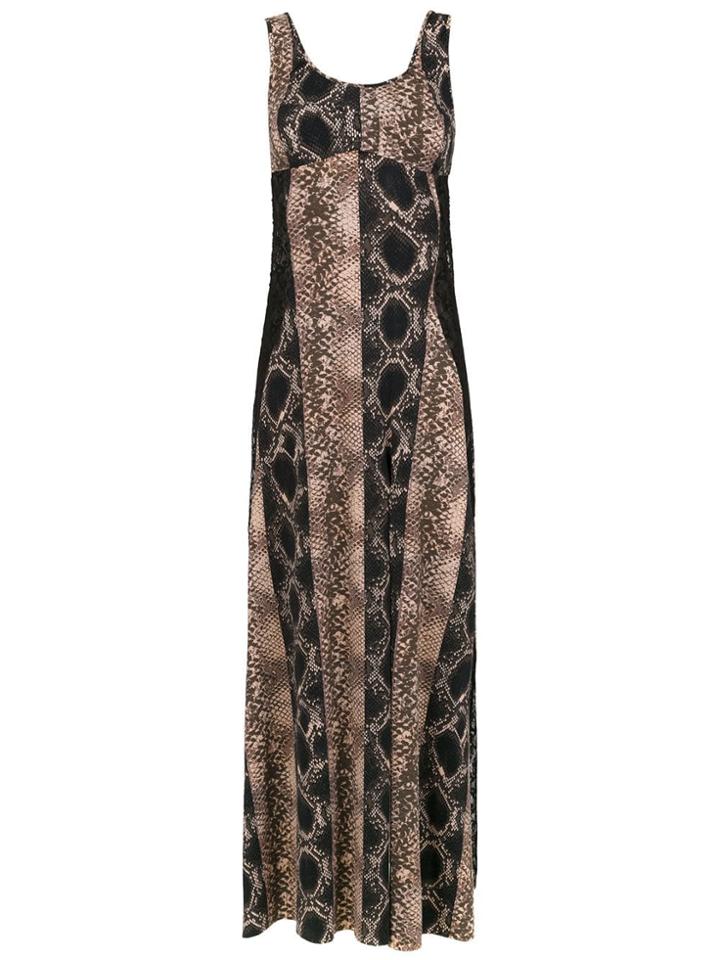 Amir Slama Long Silk Dress - Brown