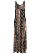 Amir Slama Long Silk Dress - Brown
