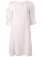 See By Chloé Ruffle Sleeves Dress, Women's, Size: 38, Pink/purple, Silk/viscose