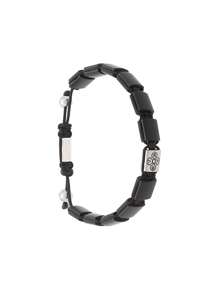 Nialaya Jewelry Dorje Bead Bracelet - Black