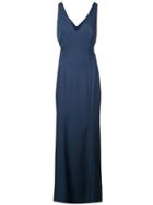 Amsale Long Sleeveless Evening Dress - Blue