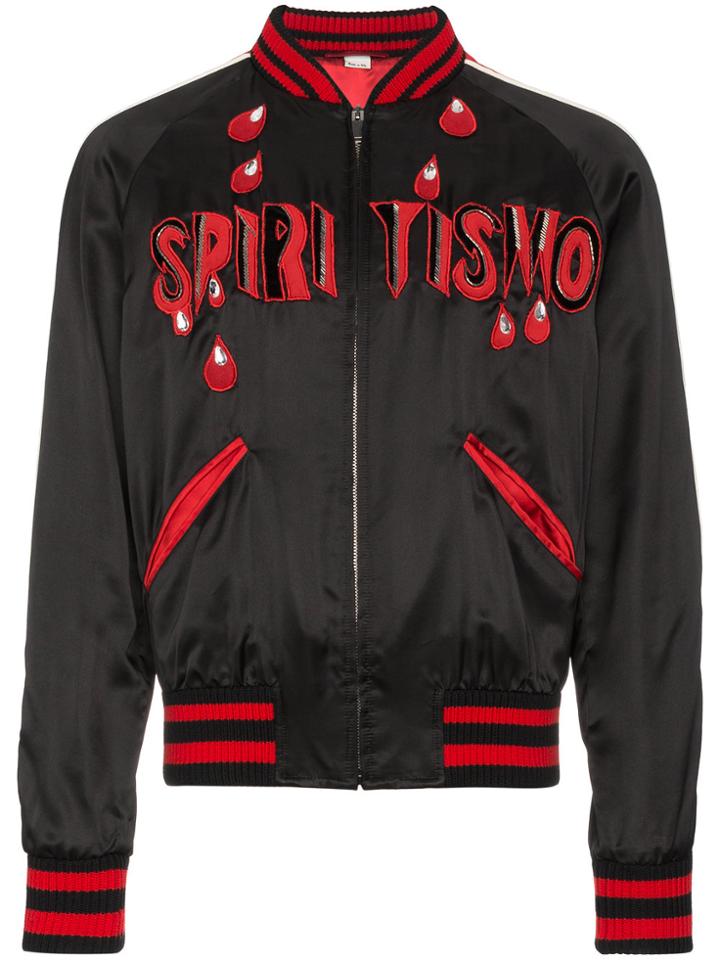 Gucci Spiritismo Silk Bomber Jacket - Black