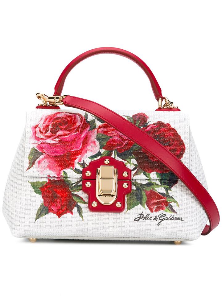 Dolce & Gabbana - Lucia Tote - Women - Leather/straw - One Size, White, Leather/straw