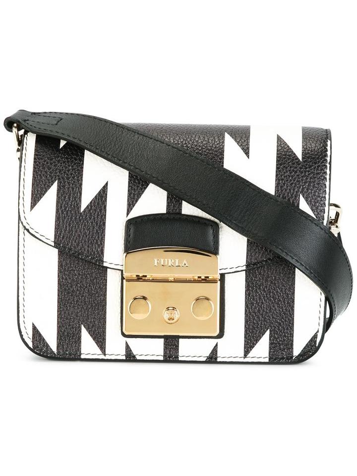 Furla Metropolis Shoulder Bag, Black, Leather/viscose/nylon