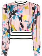 Msgm Floral Long-sleeve Top - Pink & Purple
