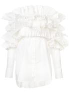 Rosie Assoulin Ruffled Off-shoulder Blouse - White