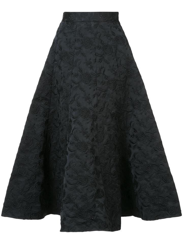 Co Floral Flared Midi Skirt - Blue