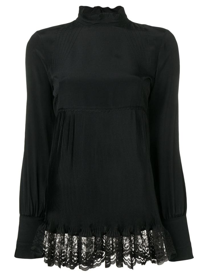 Paco Rabanne Pleated Panel Blouse - Black