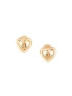 Christian Dior Pre-owned Logo Heart Cut-out Earrings - Gold