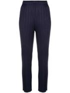 Pleats Please By Issey Miyake Plated Tapered Trousers - Blue