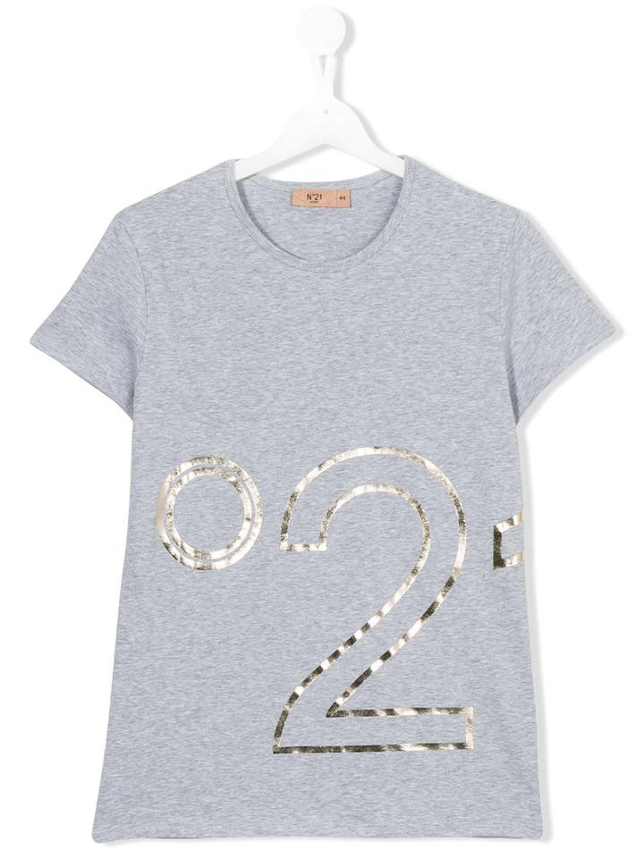 No21 Kids - Logo Print T-shirt - Kids - Cotton/spandex/elastane - 14 Yrs, Girl's, Grey