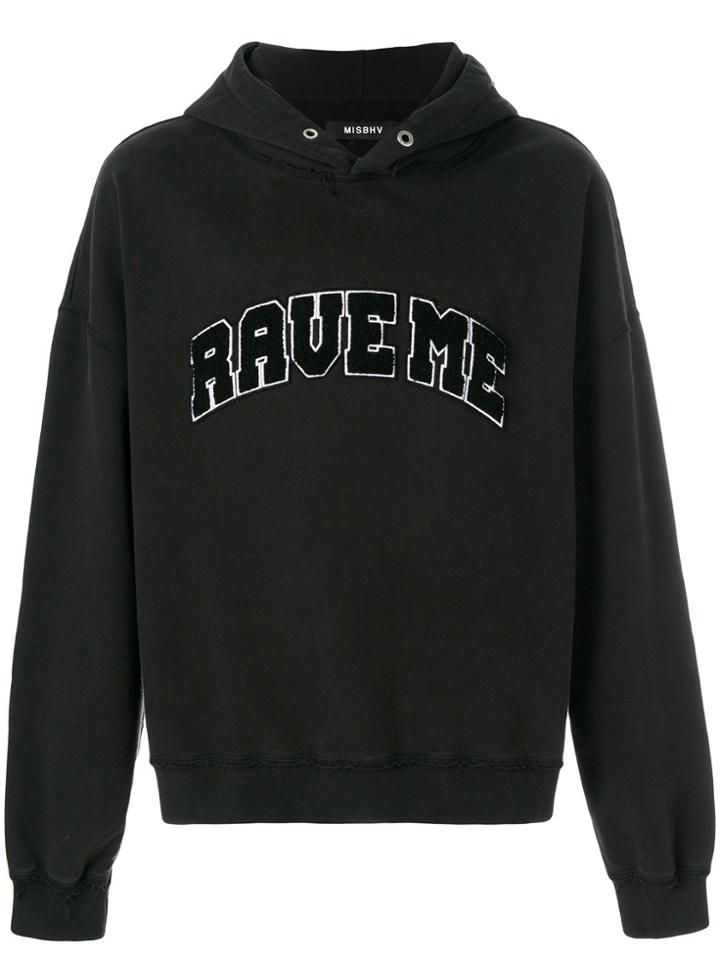 Misbhv Slogan Embroidered Hoodie - Black