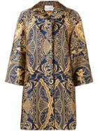 Mary Katrantzou - Spence Jacquard Oversized Jacket - Women - Silk/polyester - 12, Yellow/orange, Silk/polyester