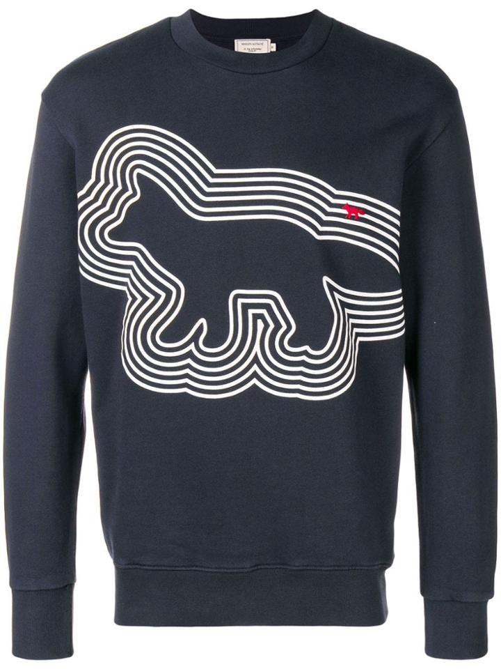 Maison Kitsuné Fox Print Sweatshirt - Blue