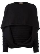Issey Miyake Vintage Knitted Draped Sweater - Black