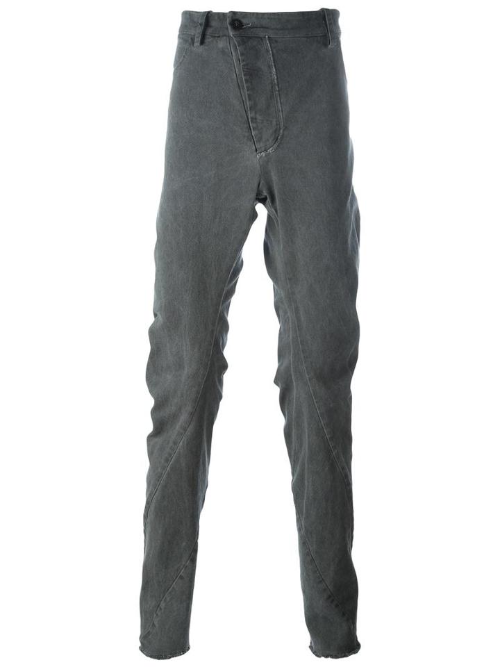 Lost & Found Rooms Diagonal Fly Slim Pants, Men's, Size: Large, Grey, Cotton/spandex/elastane