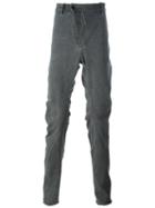 Lost & Found Rooms Diagonal Fly Slim Pants, Men's, Size: Large, Grey, Cotton/spandex/elastane