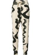 Vivienne Westwood Red Label Squiggle Print Pants, Women's, Size: Medium, White, Cotton/spandex/elastane