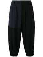 Yohji Yamamoto Cropped Drop-crotch Trousers - Black