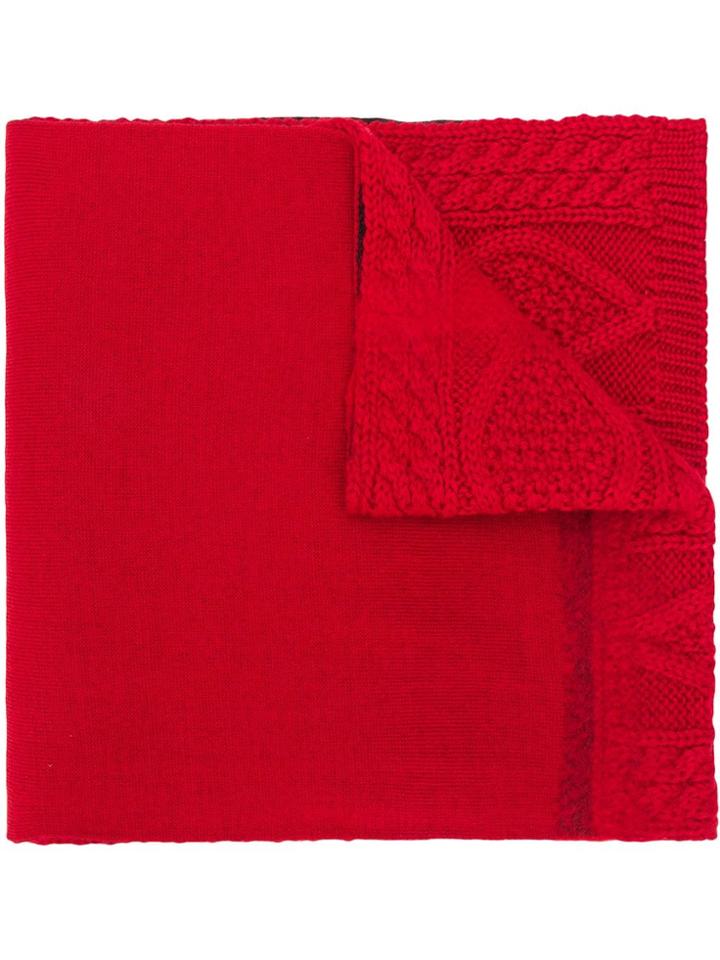 Moschino Double-faced Knitted Scarf - Red