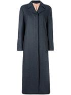 Jil Sander Navy Plaid Coat, Women's, Size: 40, Blue, Polyamide/polyester/acetate/wool