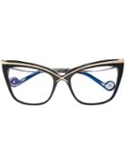 Anna Karin Karlsson 'lusciousness Divine' Glasses, Black, Acetate/metal (other)/24kt Gold