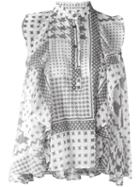 Iro - Houndstooth Pattern Blouse - Women - Cotton - M, White, Cotton
