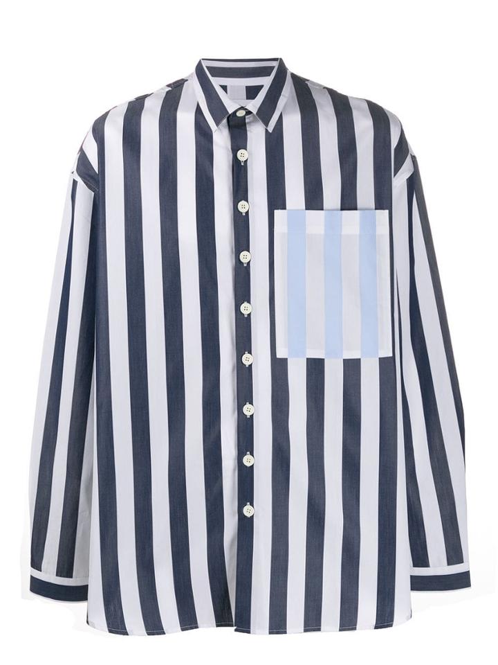 Sunnei Vertical Stripe Shirt - Blue