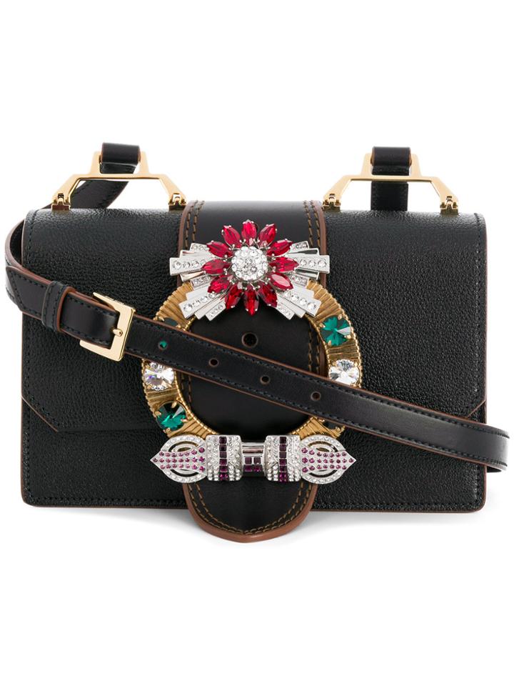 Miu Miu Bandoleer Shoulder Bag - Black