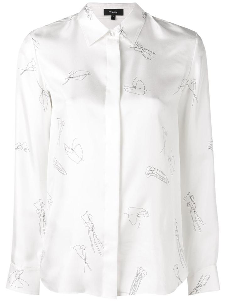 Theory Abstract Print Shirt - White