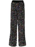 Ainea Sequinned Flared Trousers - Black