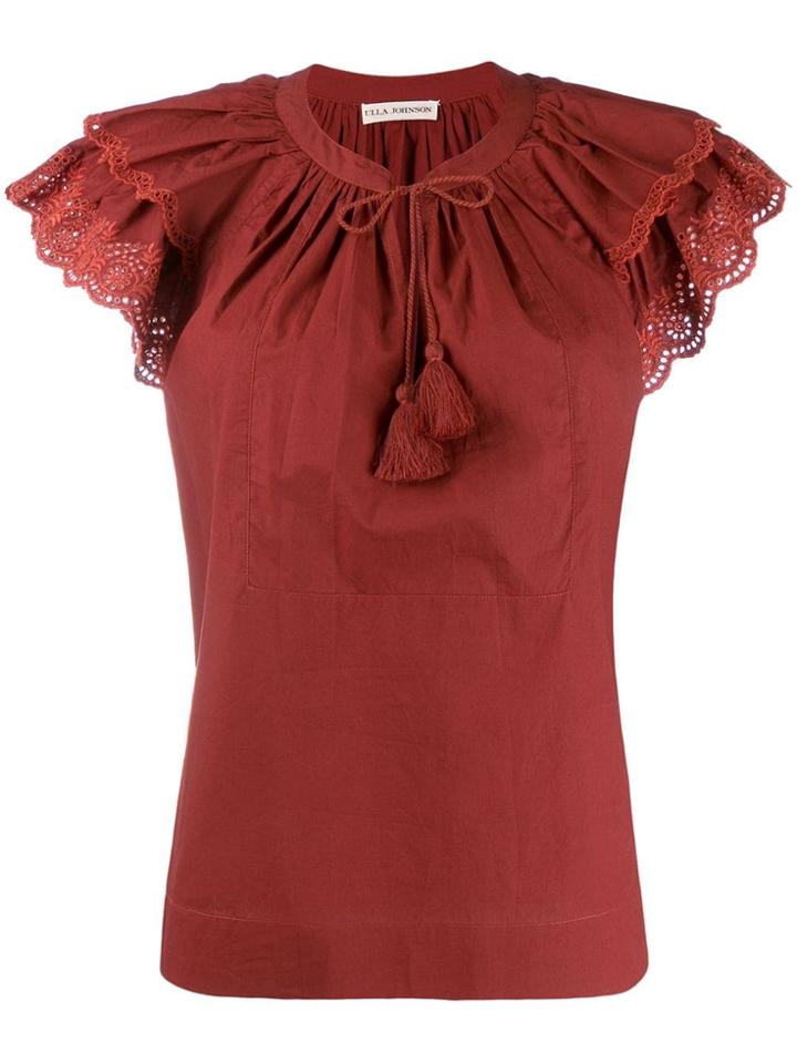 Ulla Johnson Ruffled Blouse - Red