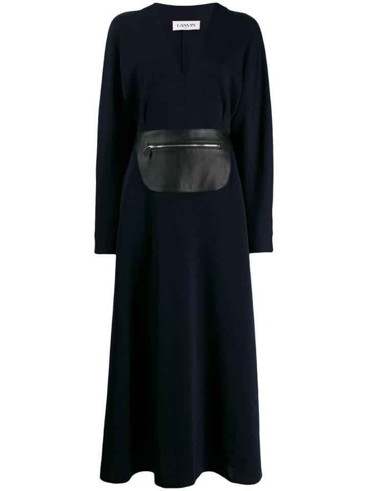 Lanvin Zipped Belted Maxi Dress - Blue