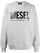 Diesel Logo Printed Sweatshirt - Grey