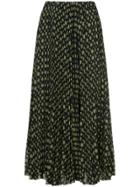 Astraet Tie Print Pleated Skirt - Blue