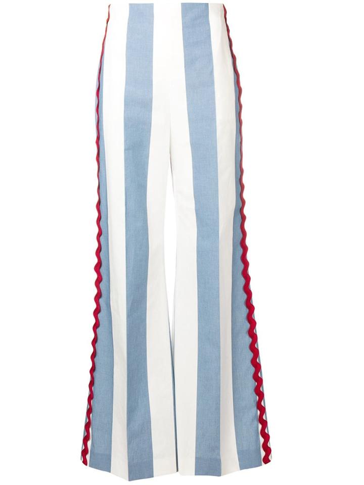 Weekend Max Mara Striped Flared Trousers - Blue
