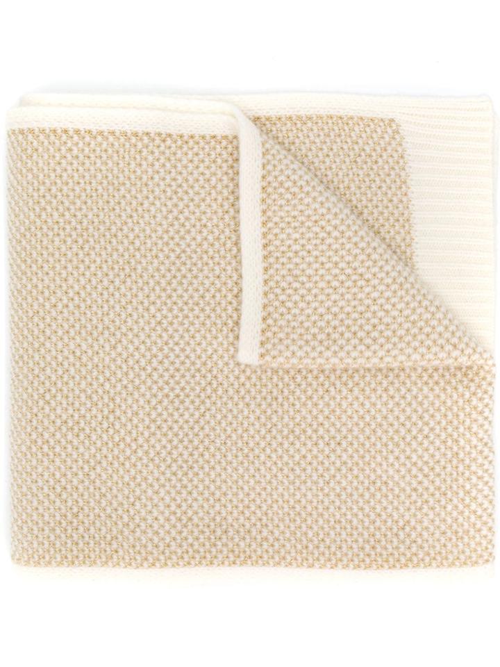 N.peal Moss Stitch Scarf - White