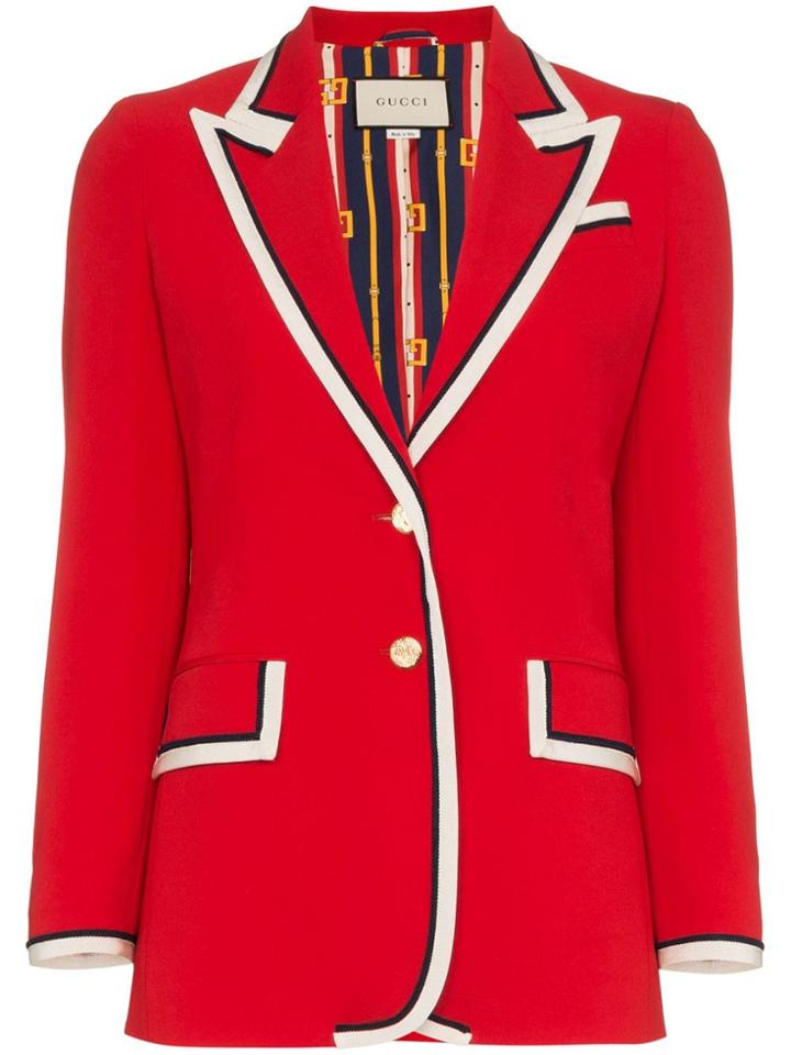 Gucci Single-breasted Ribbon Detail Blazer - Red