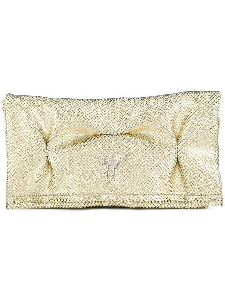 Giuseppe Zanotti Foldover Clutch Bag - Metallic